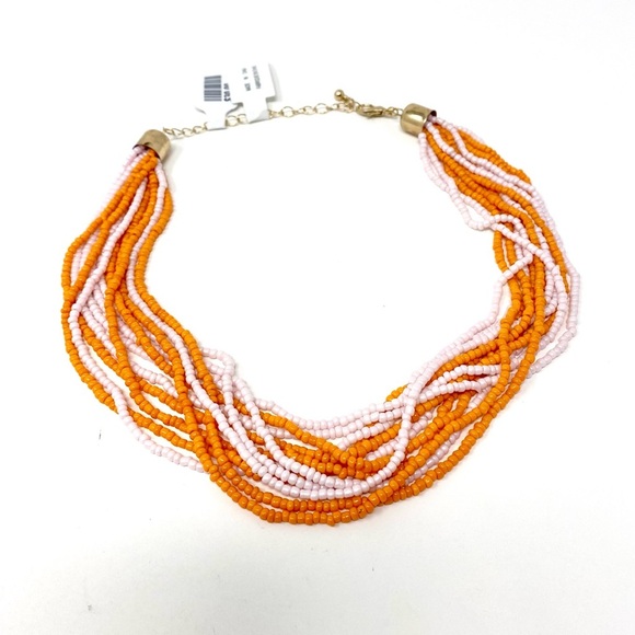 NWT Free People Santa Fe Beaded Choker Orange Pink Necklace - Picture 8 of 9